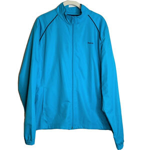 Reebok Womens Windbreaker XL Teal Blue Zip Front